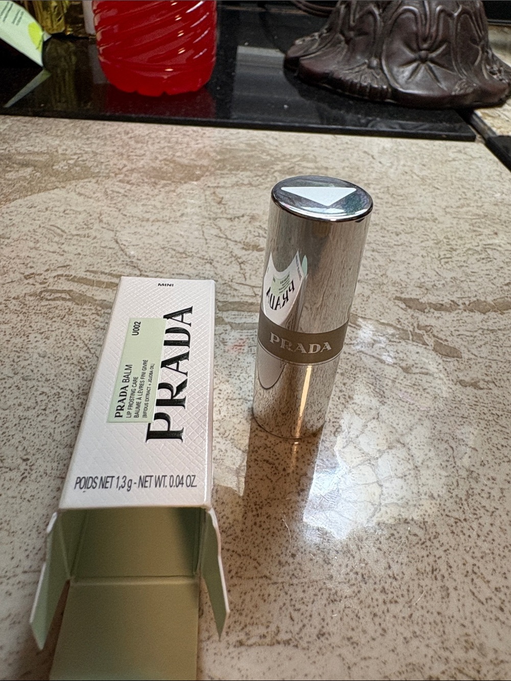 Prada Mini Lip Balm in Mint Green and Soft Pink Box - Picture 5 of 6